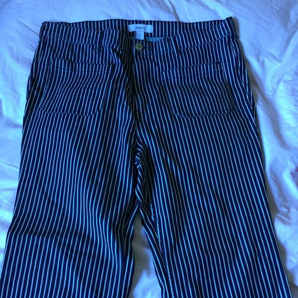 Navy Pin-Stripped Straight Leg Pants NWOT - Picture 6 of 8